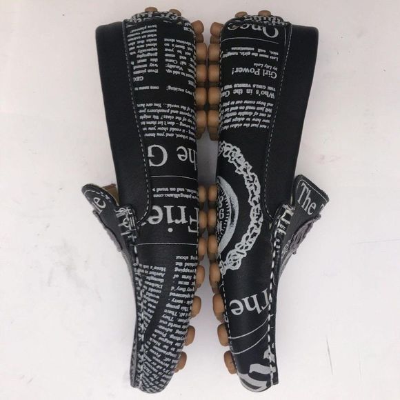 NEW Dior by John Galliano Newspaper Print Driving Loafers Size 3.5 US, 3… - Picture 15 of 16